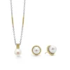 Fashion 18K Gold Pearl Earring And Necklace Gift Set Silver