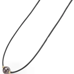 Hot 18K Gold Single Black Pearl Necklace Necklaces & Chains