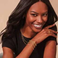 Cheap 18K Gold Small Link Bracelet Gold