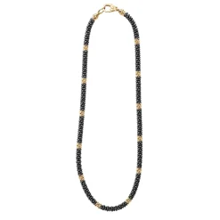 Cheap 18K Gold Small Station Ceramic Beaded Necklace | 5Mm Gold