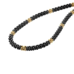 Cheap 18K Gold Small Station Ceramic Beaded Necklace | 5Mm Gold