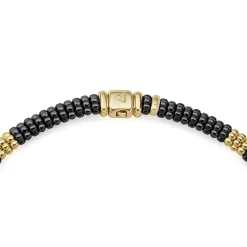 Fashion 18K Gold Small Station Ceramic Beaded Necklace | 9Mm Gold