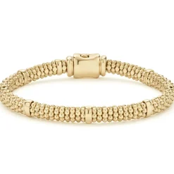 Fashion 18K Gold Station Caviar Bracelet | 6Mm Gold