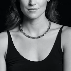 Discount 18K Gold Station Caviar Necklace | 12Mm Two-Tone