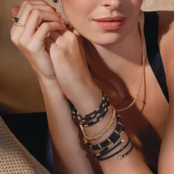 Outlet 18K Gold Station Ceramic Beaded Bracelet | 9Mm Gold