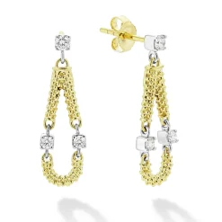 Fashion 18K Gold Superfine Diamond Tear Drop Earrings Diamonds