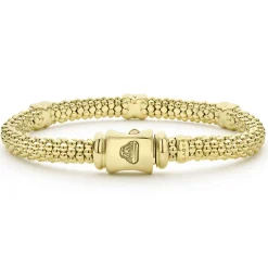 Hot 18K Gold Three Station X Diamond Caviar Bracelet | 6Mm Diamonds