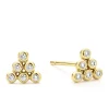New 18K Gold Triangle Diamond Stud Earrings Gold