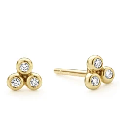 Cheap 18K Gold Triangle Diamond Stud Earrings Diamonds