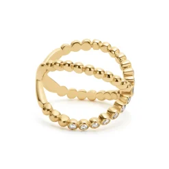 Cheap 18K Gold X Diamond Ring Gold
