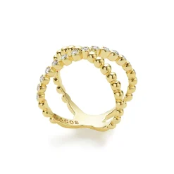Discount 18K Gold X Diamond Ring Diamonds