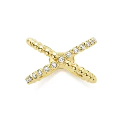 Discount 18K Gold X Diamond Ring Diamonds