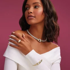 Cheap 18K Gold Xo Diamond Bracelet | 6Mm Two-Tone