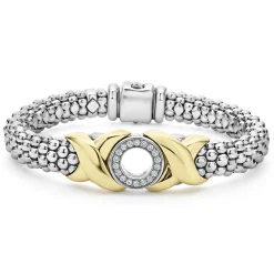 Best Sale 18K Gold Xo Diamond Bracelet | 9Mm Two-Tone