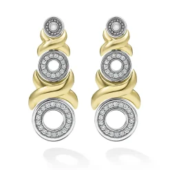 Clearance 18K Gold Xo Diamond Drop Earrings Diamonds