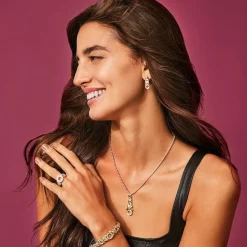 Cheap 18K Gold Xo Diamond Necklace Two-Tone