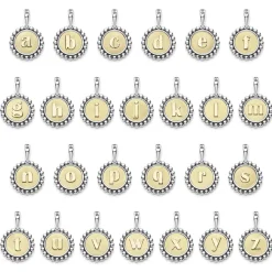 Discount L Initial Charm Two-Tone