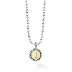 Flash Sale L Initial Charm Necklace Two-Tone
