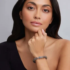 Flash Sale Labradorite Silver Station Bead Bracelet Gemstones