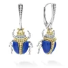 Sale Lapis Beetle Diamond Drop Earrings Diamonds