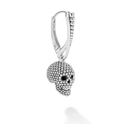 Fashion Large Caviar Beaded Skull Earring Earrings