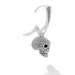 Fashion Large Caviar Beaded Skull Earring Earrings