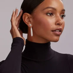 Online Large Caviar Drop Earring Backs Silver