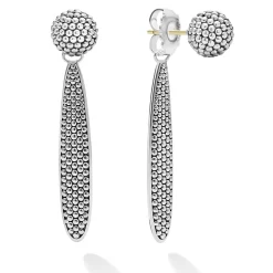 Online Large Caviar Drop Earring Backs Silver