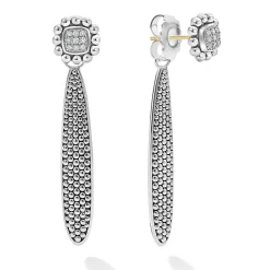 Online Large Caviar Drop Earring Backs Silver