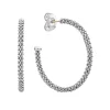 Discount Large Caviar Hoop Earrings Silver