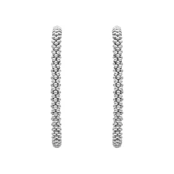 Discount Large Caviar Hoop Earrings Silver