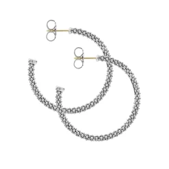 Discount Large Caviar Hoop Earrings Silver