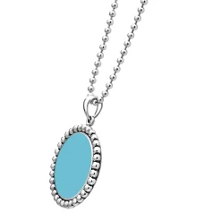 Sale Large Ceramic Circle Pendant Necklace Silver