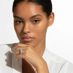 Cheap Large Ceramic Diamond Stacking Ring Silver