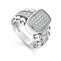 Shop Large Diamond Statement Ring Silver