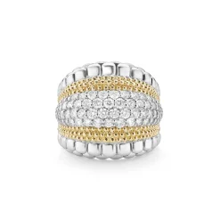 Discount Large Diamond Statement Ring Two-Tone