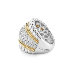 Discount Large Diamond Statement Ring Two-Tone