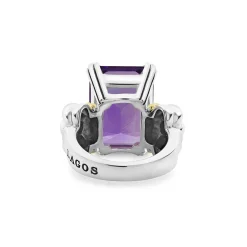 Clearance Large Emerald-Cut Amethyst Ring Gemstones