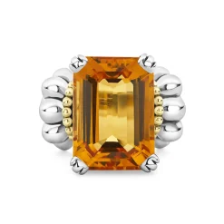 Flash Sale Large Emerald-Cut Citrine Ring Gemstones