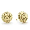 Store Large 18K Gold Beaded Stud Earrings Gold