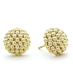 Store Large 18K Gold Beaded Stud Earrings Gold