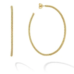 Fashion Large 18K Gold Caviar Hoop Earrings Hoop Earrings