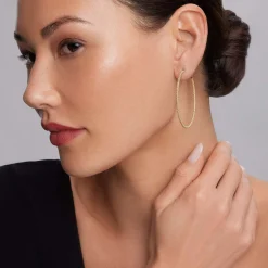 Fashion Large 18K Gold Caviar Hoop Earrings Hoop Earrings