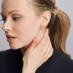 New Large 18K Gold Love Knot Diamond Earrings Diamonds