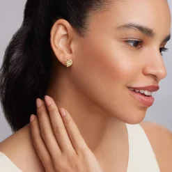 Fashion Large 18K Gold Love Knot Stud Earrings Gold