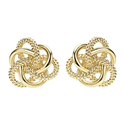 Best Sale Large 18K Gold Love Knot Stud Earrings Caviar Earrings