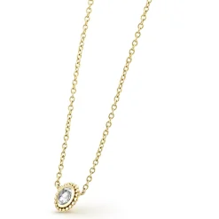 Outlet Large Rose Cut Diamond Necklace Gold