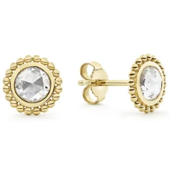 Store Large Rose Cut Diamond Stud Earrings Gold