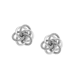 Best Sale Large Silver Love Knot Stud Earrings Caviar Earrings