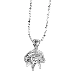 New Large Sterling Silver Pendant Necklace Silver